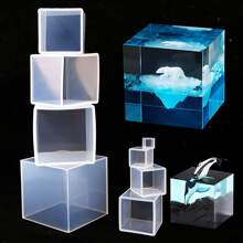 Cube Resin Silicone Mold Four Size Cubic Silicon Casting Mold For DIY Art Resin Candle Soap Making