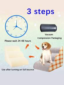 Pet Stairs For Bed, Detachable Sponge Step Ladder With Anti-Slip Bottom For Cats And Dogs - Yellow - View 5