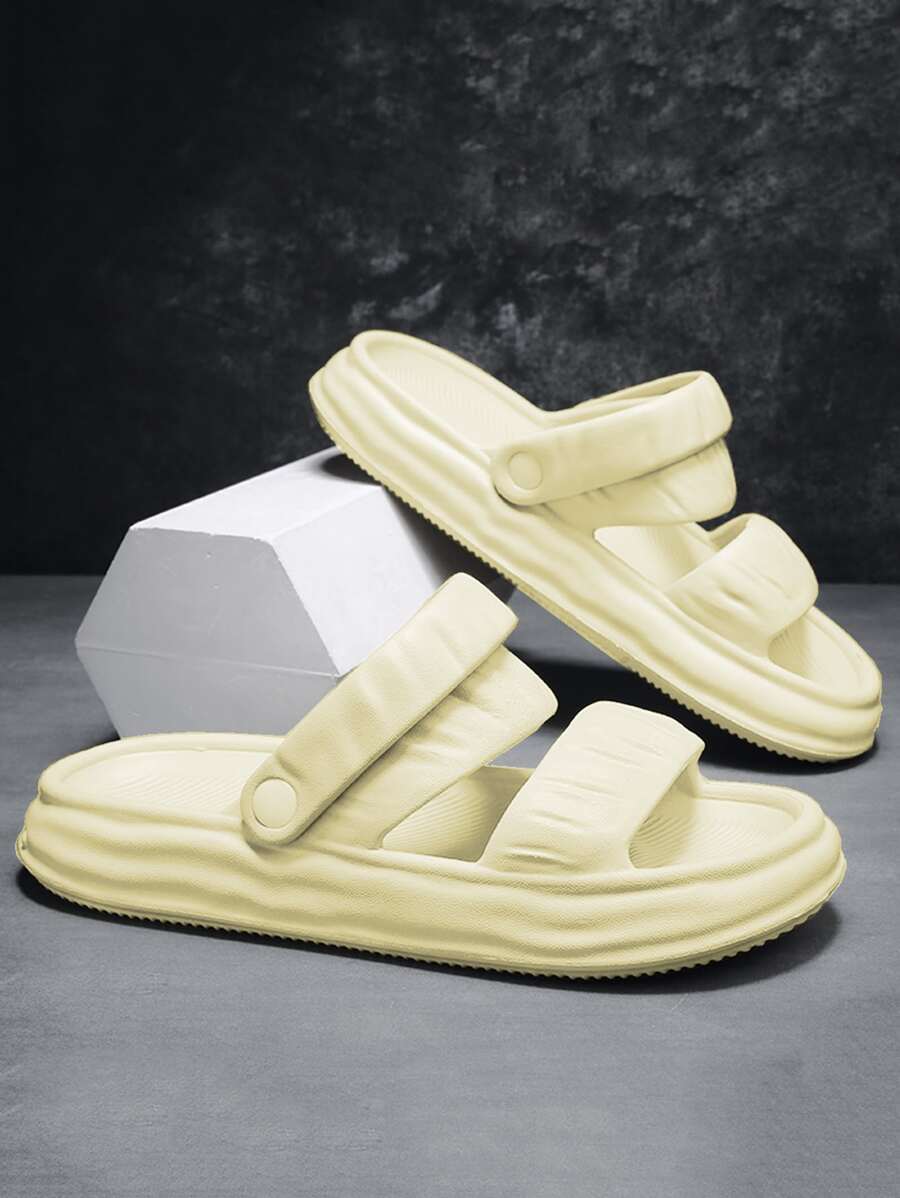 Dép nam mùa hè chống trượt ngoài trời, sử dụng kép, dép thể thao cá nhân, đi biển thường ngày - Màu be - Xem 1