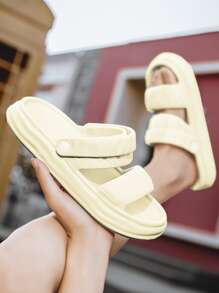 Dép nam mùa hè chống trượt ngoài trời, sử dụng kép, dép thể thao cá nhân, đi biển thường ngày - Màu be - Xem 2