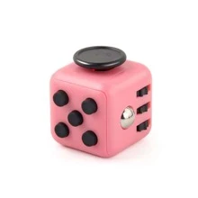 1 件粉色 3.3 厘米方形六面减压魔方玩具，有助于缓解焦虑，提高儿童注意力，有趣的手指旋转骰子 - 粉色 - 查看 1
