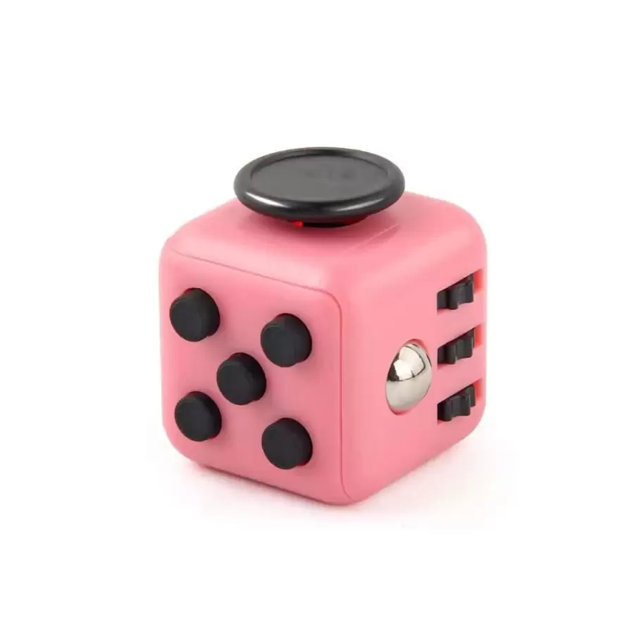 1 件粉色 3.3 厘米方形六面减压魔方玩具，有助于缓解焦虑，提高儿童注意力，有趣的手指旋转骰子 - 粉色 - 查看 1
