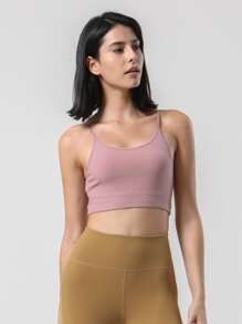 Back Knot Fitness Yoga Bra Tank Top For Women - Dusty Pink - View 5