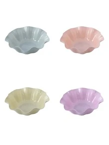 1入組客廳荷葉邊塑料水果糖果盤歐式瓜子碗零食盒家用乾果托盤 - 綠色 - 查看 4