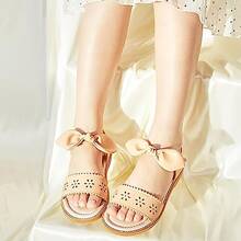 Summer Hollow Bow Shoes Preschool Toddler Girls Sandals - 肉 - 查看 4