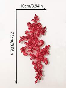 1Pair Women Lace Applique Floral Corded Bridal Evening Dress Wedding Costume DIY Motif - White - View 4