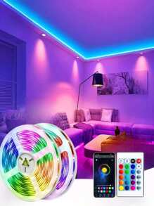 1pc 3m/5m/10m/15m RGB Led Strip Light With Wireless Control, USB And 24-key Infrared Remote Control Flexible Decorative Strip Light For Bedroom, Living Room, Party Atmosphere Decoration - Multicolor - View 1