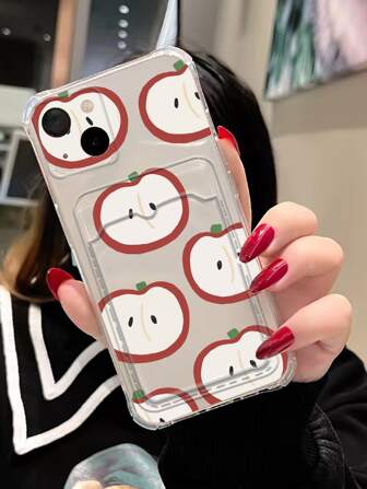 XAF 蘋果圖案插卡槽手機殼