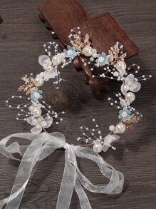 1 Cô Dâu Đơn Giản & Cổ Điển Hoa Ngọc Trai Giả Mũ Phù Dâu - Nhiều màu - Xem 1