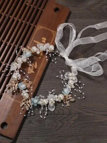 1 Cô Dâu Đơn Giản & Cổ Điển Hoa Ngọc Trai Giả Mũ Phù Dâu - Nhiều màu - Xem 3