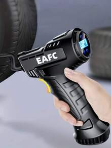 Car Air Compressor 120W Rechargeable Wireless Inflatable Pump Portable Air Pump Car Tire Inflator Digital for Car Bicycle - Black - View 2