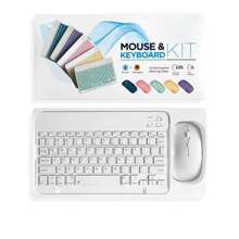 Mini Wireless Bluetooth-compatible Keyboard Mouse Set Rechargeable Compatible For Android Ios Windows - trắng - Xem 1