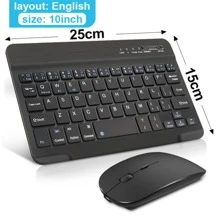 Mini Wireless Bluetooth-compatible Keyboard Mouse Set Rechargeable Compatible For Android Ios Windows - trắng - Xem 4