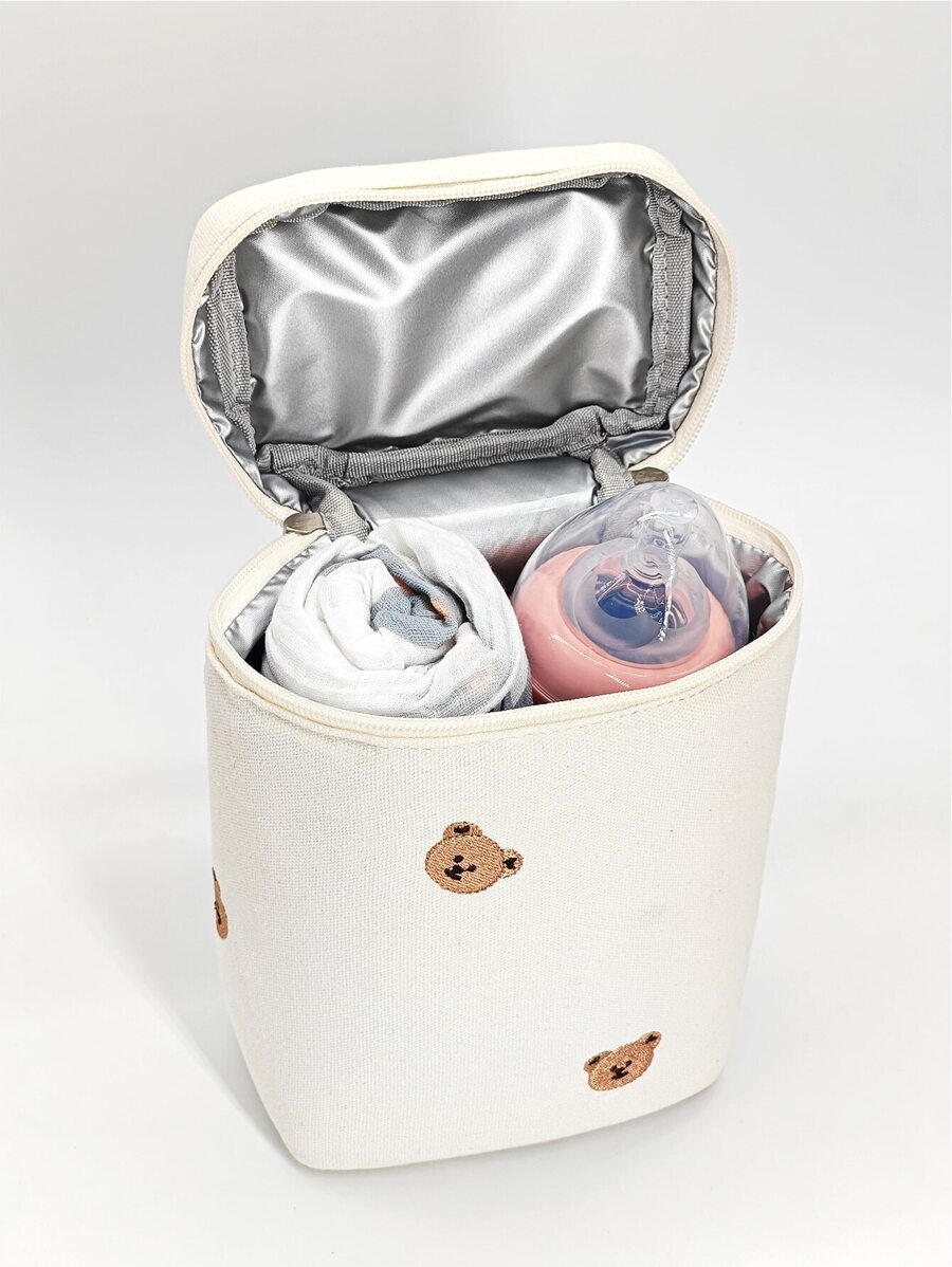 Baby Stroller Handheld Insulated Storage Bag - Beige - View 1