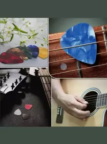 50 piezas/paquete Plumillas de guitarra , de colores para guitarra jugadores - Multicolor - Ver 5