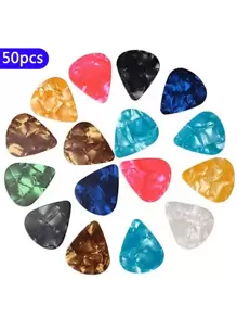 50 piezas/paquete Plumillas de guitarra , de colores para guitarra jugadores - Multicolor - Ver 1