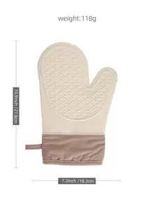 1pc White Heat Resistant Oven Glove - White - View 2