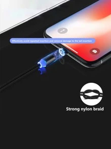 2m磁性聚酰胺LED方向燈二合一數據線 - 黑色 - 查看 5