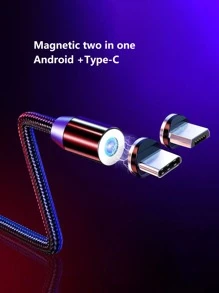 2m磁性聚酰胺LED方向燈二合一數據線 - 黑色 - 查看 2