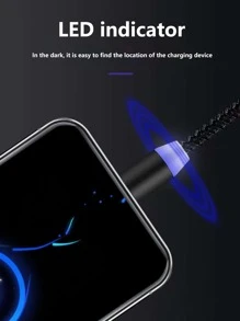 2m磁性聚酰胺LED方向燈二合一數據線 - 黑色 - 查看 4