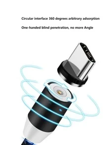 2m磁性聚酰胺LED方向燈二合一數據線 - 黑色 - 查看 3