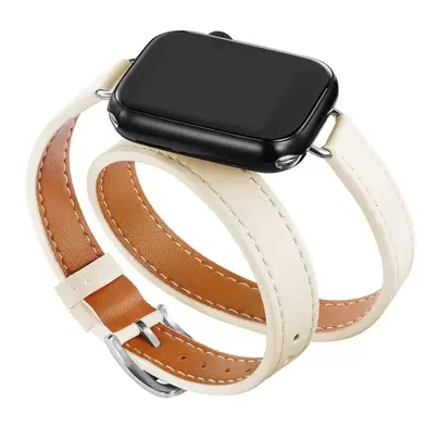 1pc Starlit Double Layer Pu Leather Compatible With Apple Watch Band Apple Watch Strap Band Apple Watch Band Apple Watch Strap Strap Band