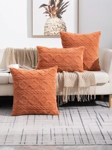 1入組素色坐墊套不附帶內芯 - 橘色 - 查看 1