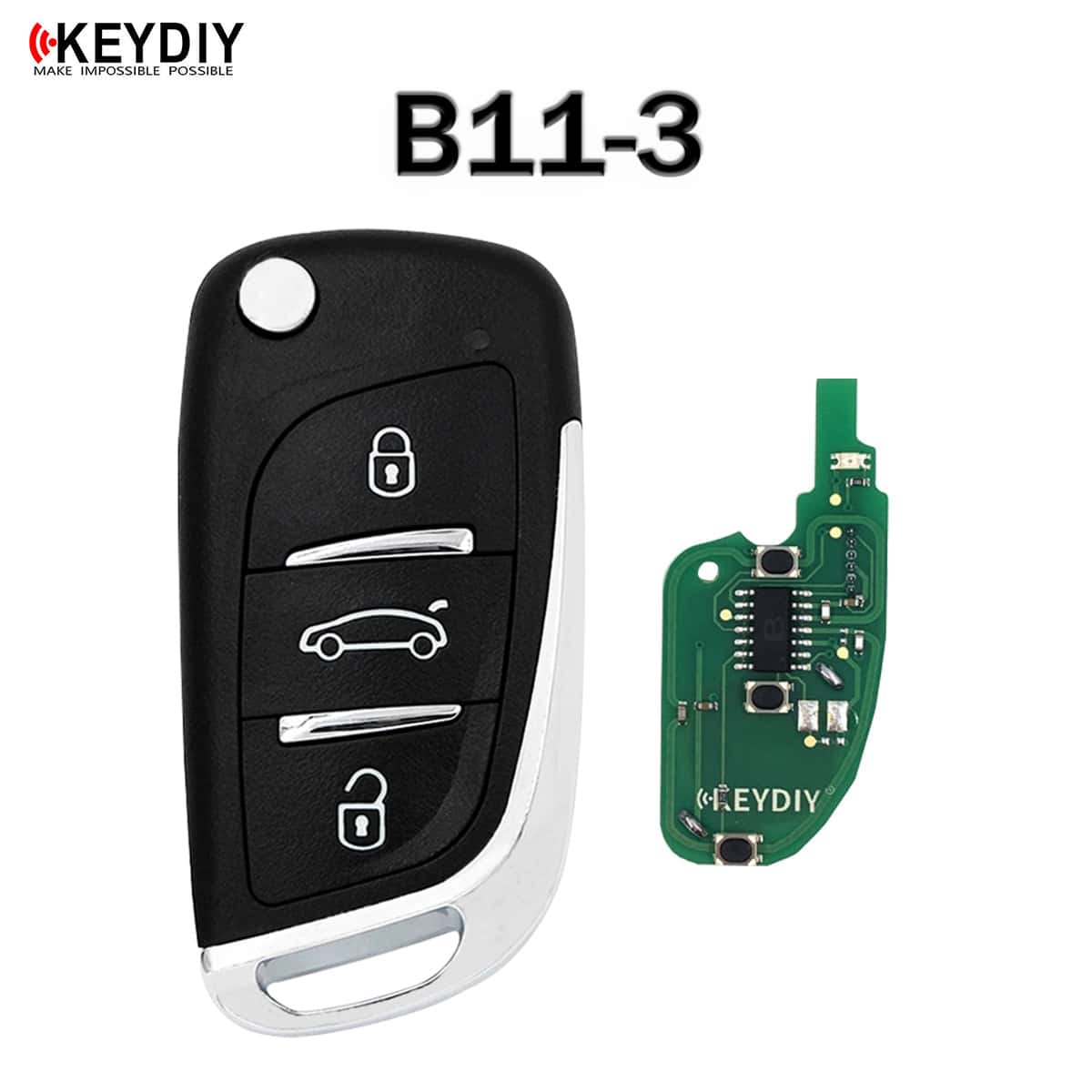 B11 B11-2 B11-3 DS Style 2/3 Button Universal Remote Car Key Compatible With KD900/KD-X2/KD MAX/KD MIN - Army Green - View 1