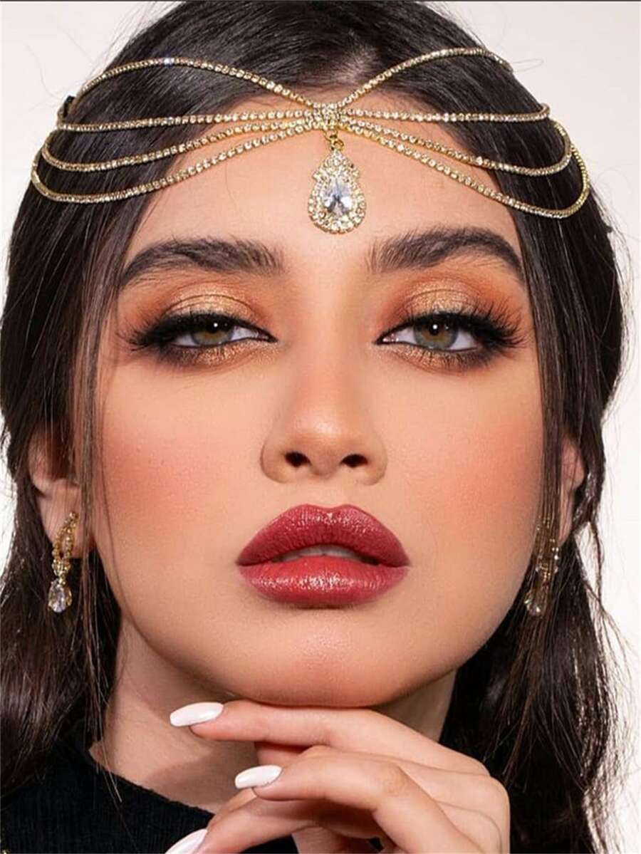de moda cabeza cadenas adecuado para mujeres en múltiples estilos - Dorado - Ver 1