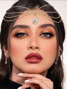 de moda cabeza cadenas adecuado para mujeres en múltiples estilos - Dorado - Ver 4