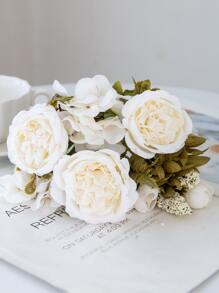 1 件/3 件人造玫瑰、绣球花、牡丹和混合花束，适用于新娘、婚礼装饰、DIY 花环、生日派对、家居装饰、花瓶、户外花园、秋季、万圣节、圣诞节