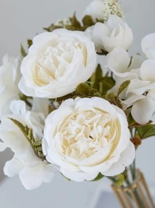 1 件/3 件人造玫瑰、绣球花、牡丹和混合花束，适用于新娘、婚礼装饰、DIY 花环、生日派对、家居装饰、花瓶、户外花园、秋季、万圣节、圣诞节