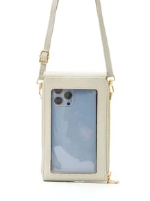 Touch Screen Crossbody Phone Wallet Lightweight Fashion White-Collar Workers College Work Business Commute Office For Anniversary For For Birthday Gift On Valentine Day Gift Gift Women Purse - Light Grey - View 2