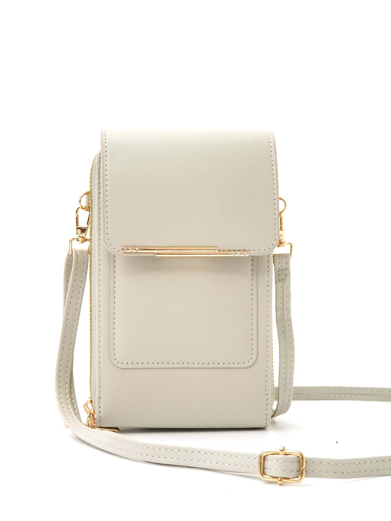 Touch Screen Crossbody Phone Wallet Lightweight Fashion White-Collar Workers College Work Business Commute Office For Anniversary For For Birthday Gift On Valentine Day Gift Gift Women Purse - Light Grey - View 1