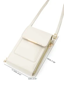 Touch Screen Crossbody Phone Wallet Lightweight Fashion White-Collar Workers College Work Business Commute Office For Anniversary For For Birthday Gift On Valentine Day Gift Gift Women Purse - Light Grey - View 7