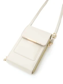 Touch Screen Crossbody Phone Wallet Lightweight Fashion White-Collar Workers College Work Business Commute Office For Anniversary For For Birthday Gift On Valentine Day Gift Gift Women Purse - Light Grey - View 5