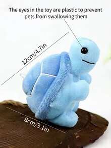 1pc Blue Turtle Shaped Plush Pet Toy - Blue - View 8