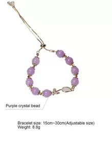Purple Crystal Tulip Bracelet For Women - Purple - View 5