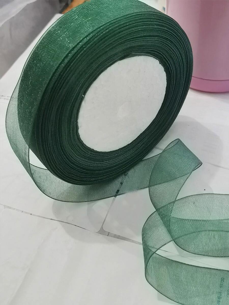2cm半透明歐根紗緞帶帶蝴蝶結裝飾用品適用於頭髮配飾,蛋糕裝飾,