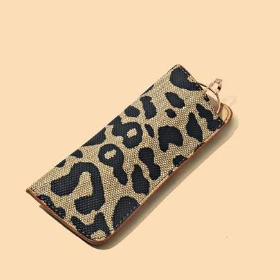 Bolsa para gafas con estampado de leopardo para hombre y mujer, estuche protector para gafas de sol de diseño acolchado, estuche de almacenamiento para gafas de vista, bolsa de maquillaje, organizador de estuches para gafas, estuche protector para viajes, vacaciones, crucero, verano, vacaciones, universidad, dormitorio, escuela, estuche de viaje