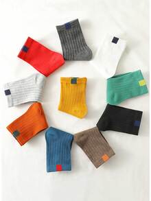 Hombres 10 pares Calcetines de tripulación unicolor casual para vida diaria