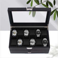24 Slots Watch Storage Box Men Large Jewelry Display Case Organizer Holder Box - 黑色 - 查看 10