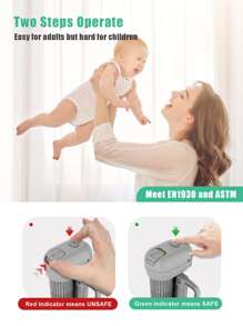 1pc Gray Adjustable Child Safety Stair Gate, 140cm Baby Proof Gate - Grey - View 2