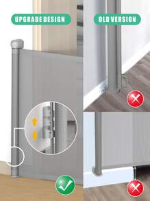 1pc Gray Adjustable Child Safety Stair Gate, 140cm Baby Proof Gate - Grey - View 4