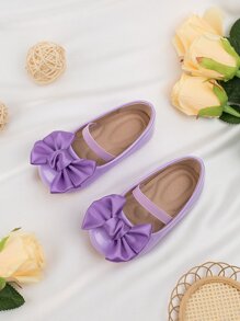 1 paire de chaussures plates bébé/bambin +coussin de massage, à nœud mignon, semelle souple antidérapante, convient pour le printemps/été/automne/hiver