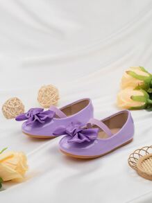 1 paire de chaussures plates bébé/bambin +coussin de massage, à nœud mignon, semelle souple antidérapante, convient pour le printemps/été/automne/hiver