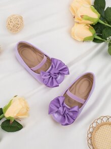 1 paire de chaussures plates bébé/bambin +coussin de massage, à nœud mignon, semelle souple antidérapante, convient pour le printemps/été/automne/hiver
