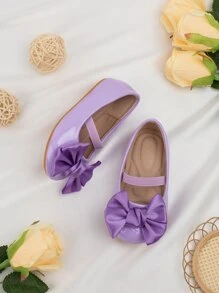 1 paire de chaussures plates bébé/bambin +coussin de massage, à nœud mignon, semelle souple antidérapante, convient pour le printemps/été/automne/hiver