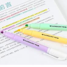 6支螢光筆，各種柔和顏色鑿尖，美觀螢光筆標記套裝，水基，不出血用於日記聖經記事本筆記成人兒童學生辦公室學校用品（6 種冷色） - 彩色 - 查看 6