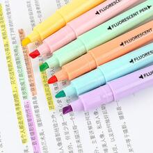 6支螢光筆，各種柔和顏色鑿尖，美觀螢光筆標記套裝，水基，不出血用於日記聖經記事本筆記成人兒童學生辦公室學校用品（6 種冷色） - 彩色 - 查看 4